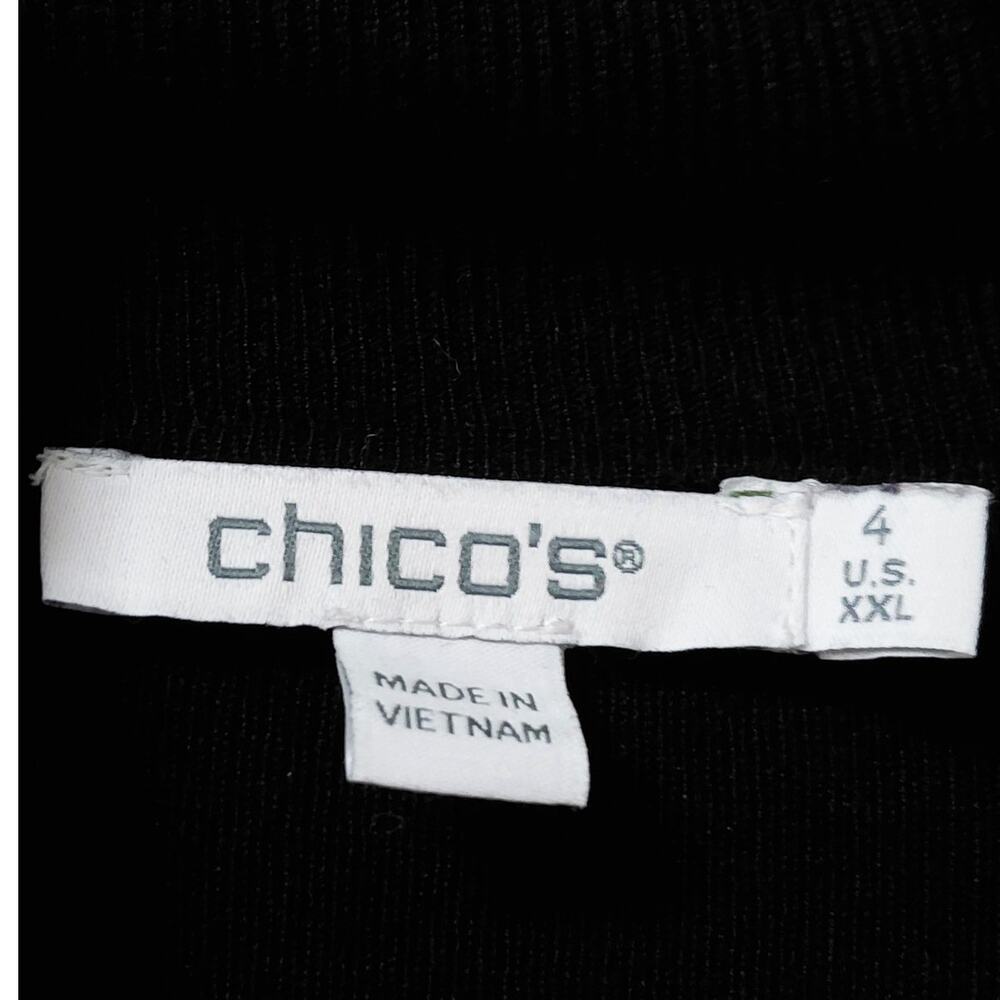 Chico's Black Asymmetrical Hem Knit Stretch Sweater Women Size XXL - Picture 4 of 13
